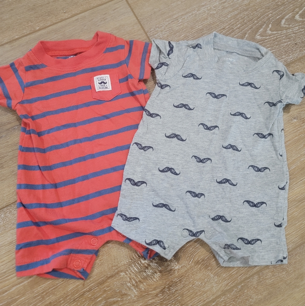 Newborn Mustache short onesies